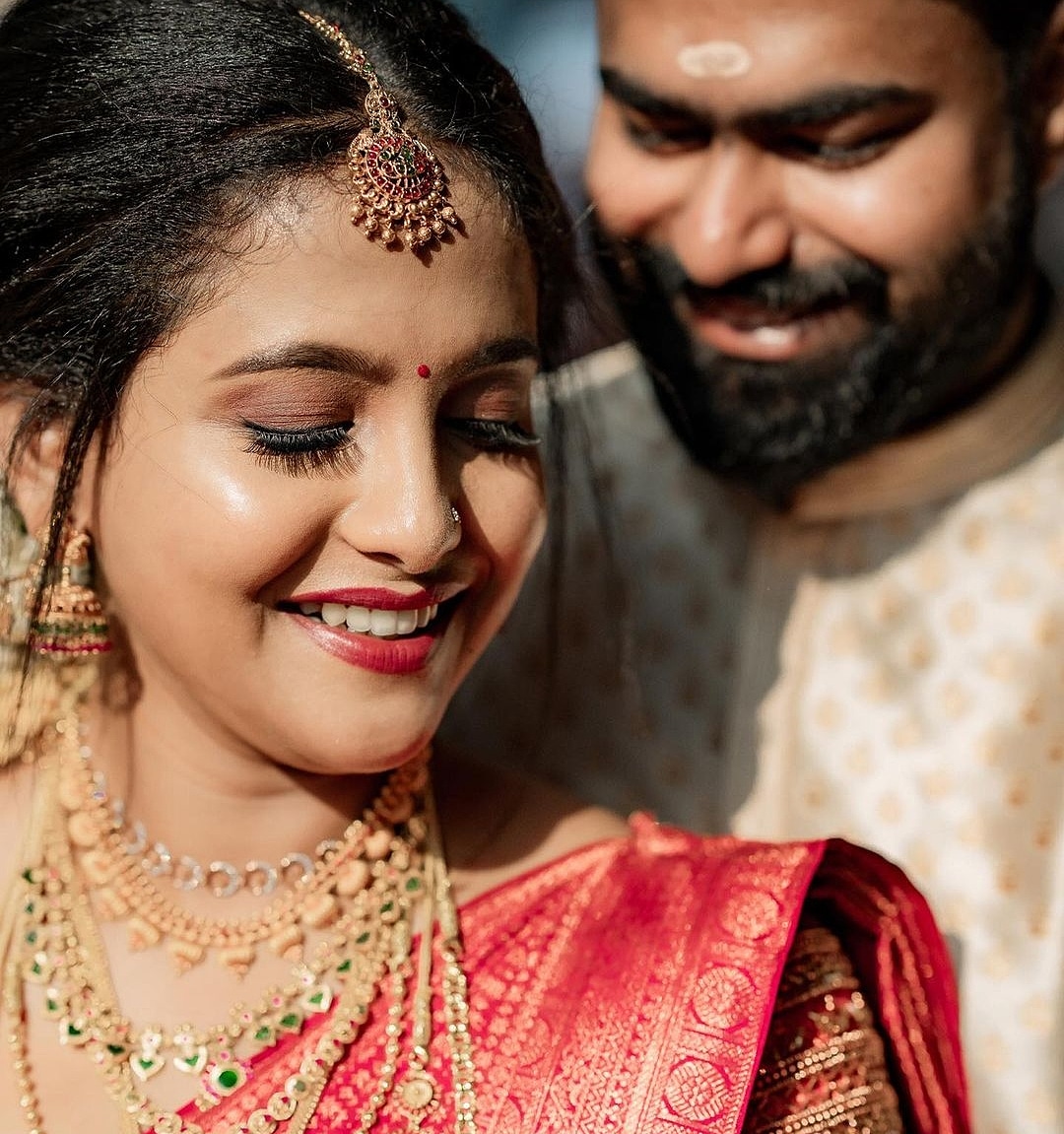 Wedding couple just married